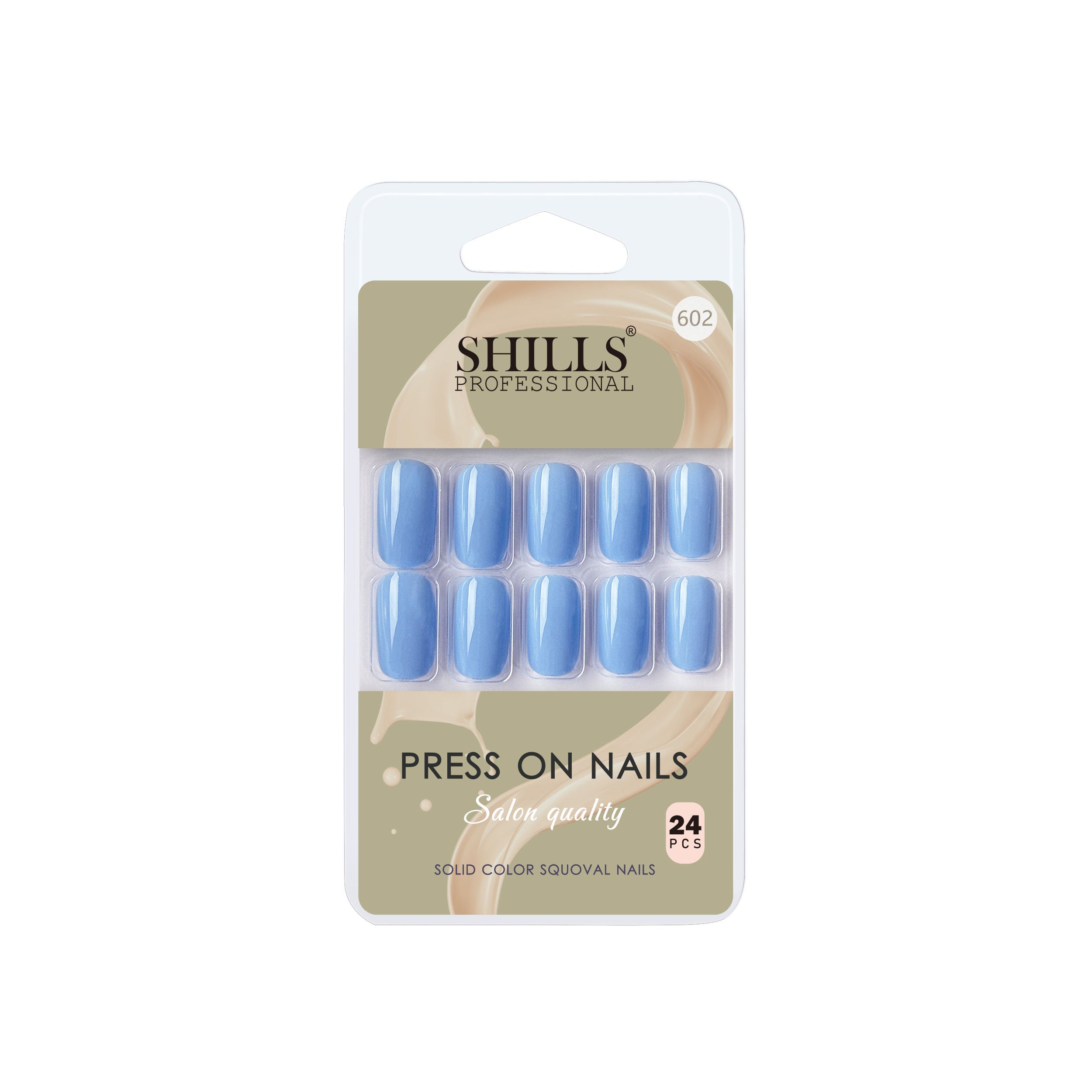 Reusable Square Press On Nails - Blue
