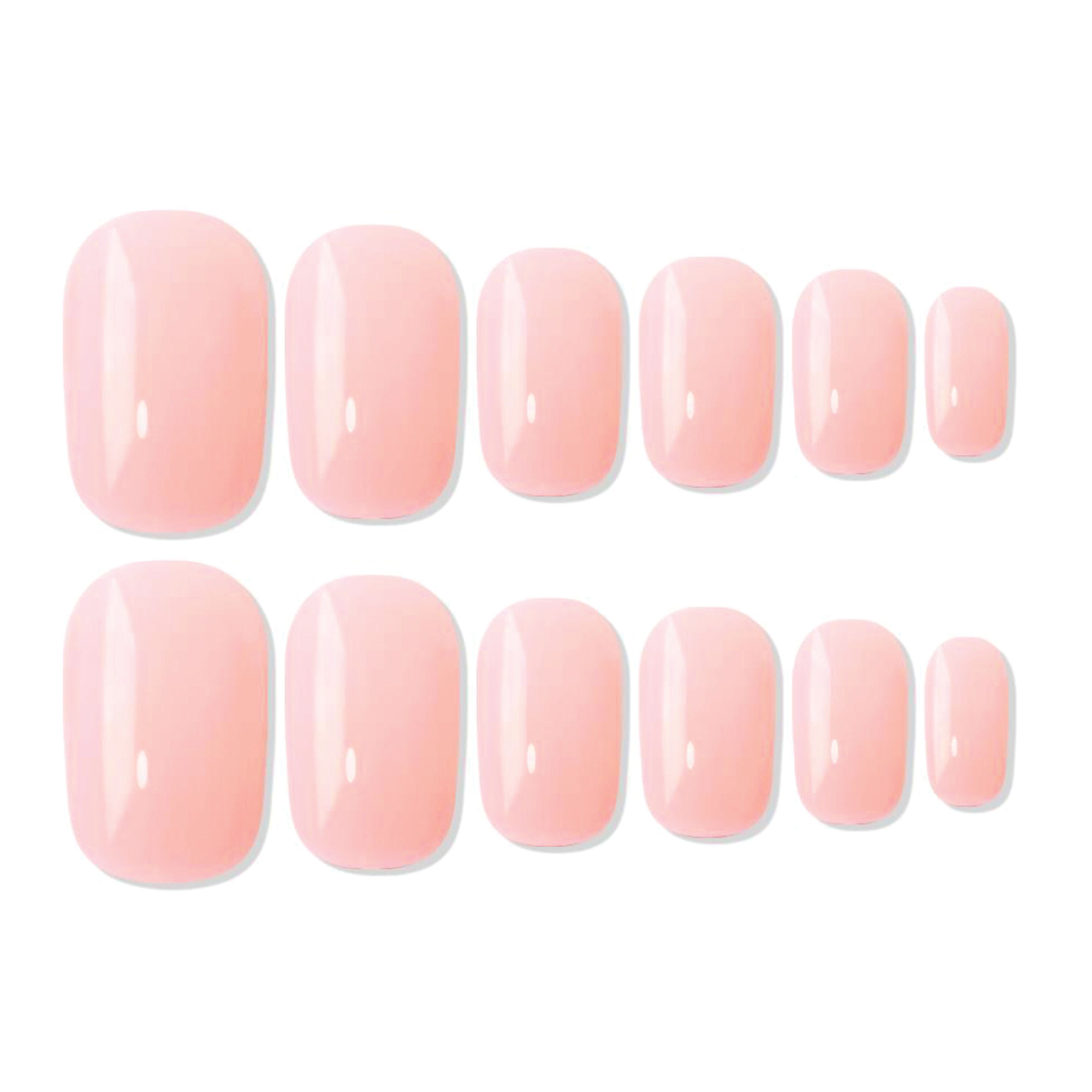 Reusable Square Press On Nails - Peach