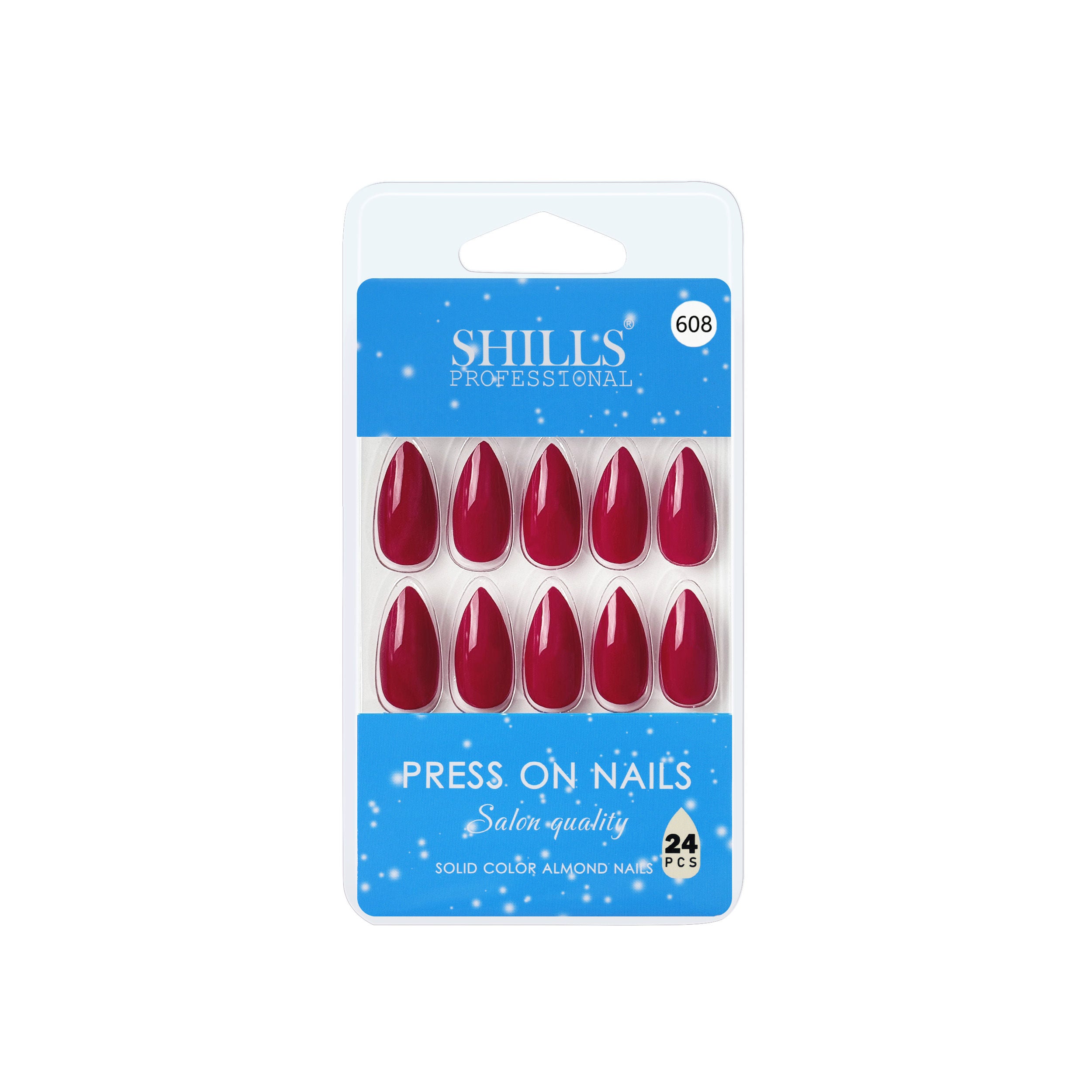 Reusable Almond Press On Nails - Red