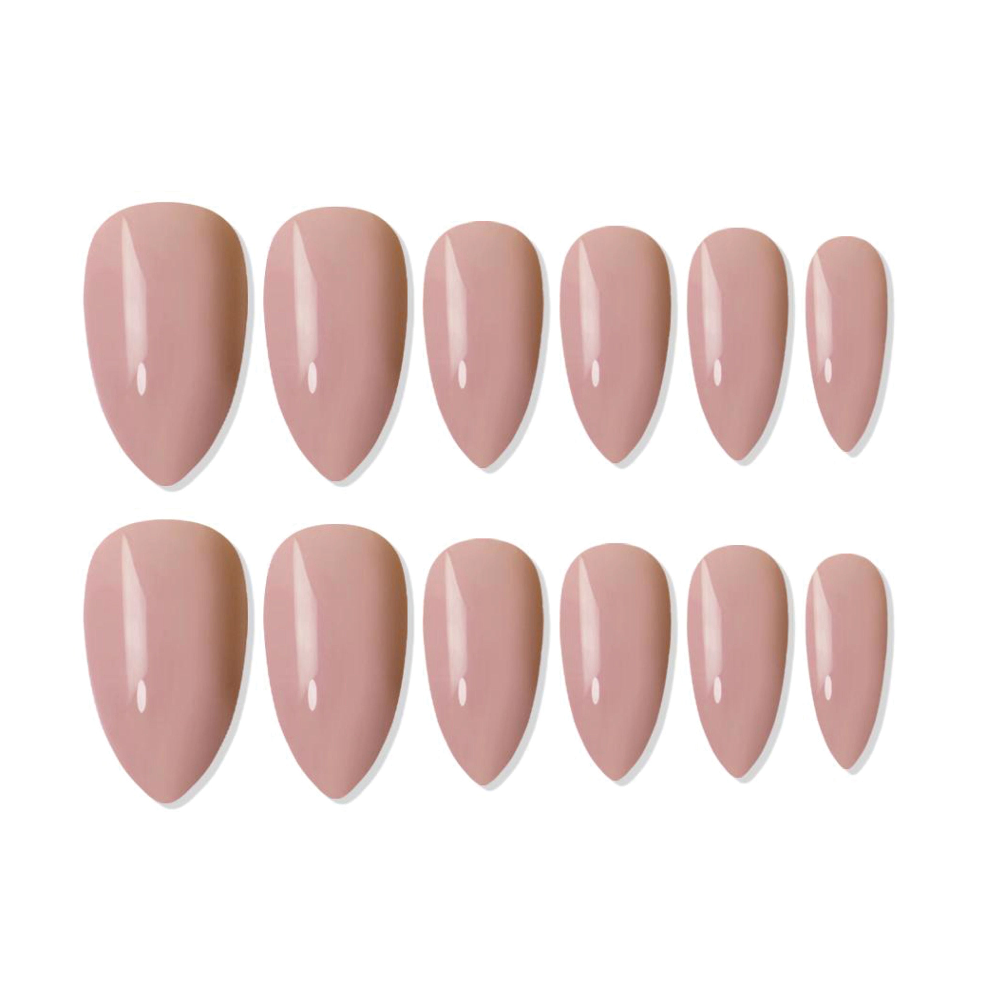 Reusable Almond Press On Nails - Pink