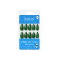 Reusable Almond Press On Nails - green
