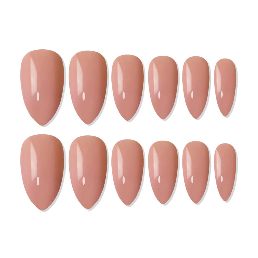 Reusable Almond Press On Nails - Beige