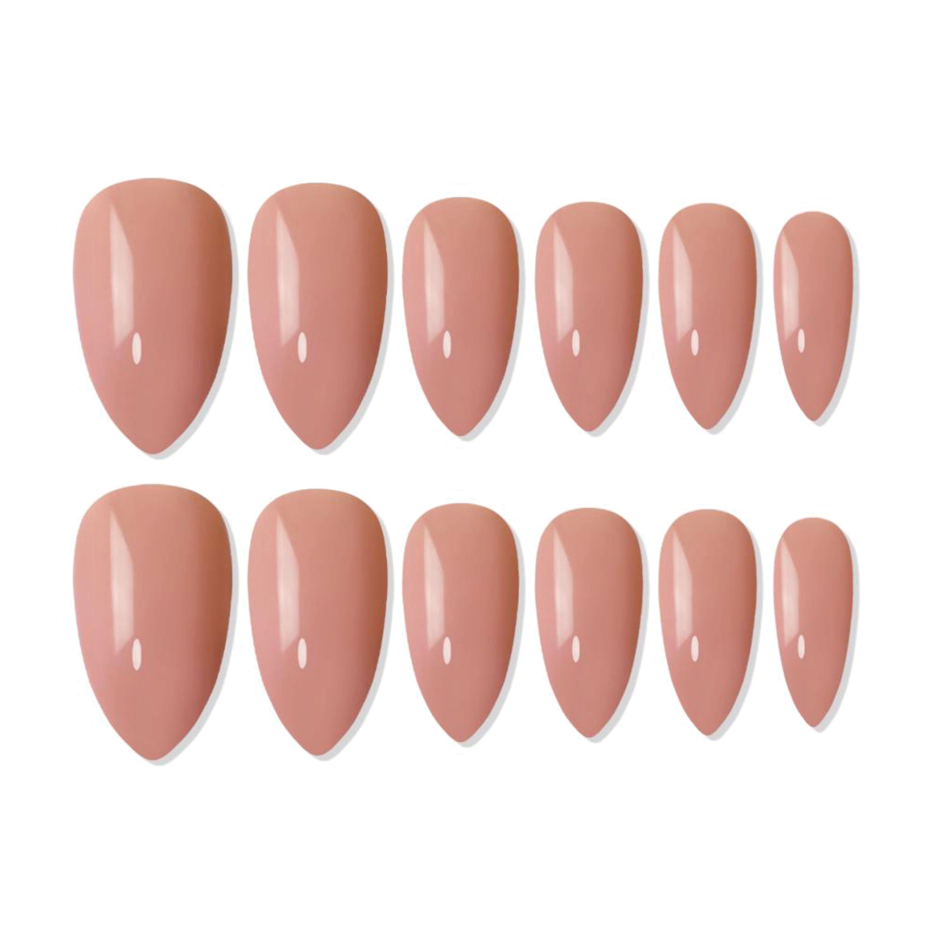 Reusable Almond Press On Nails - Beige