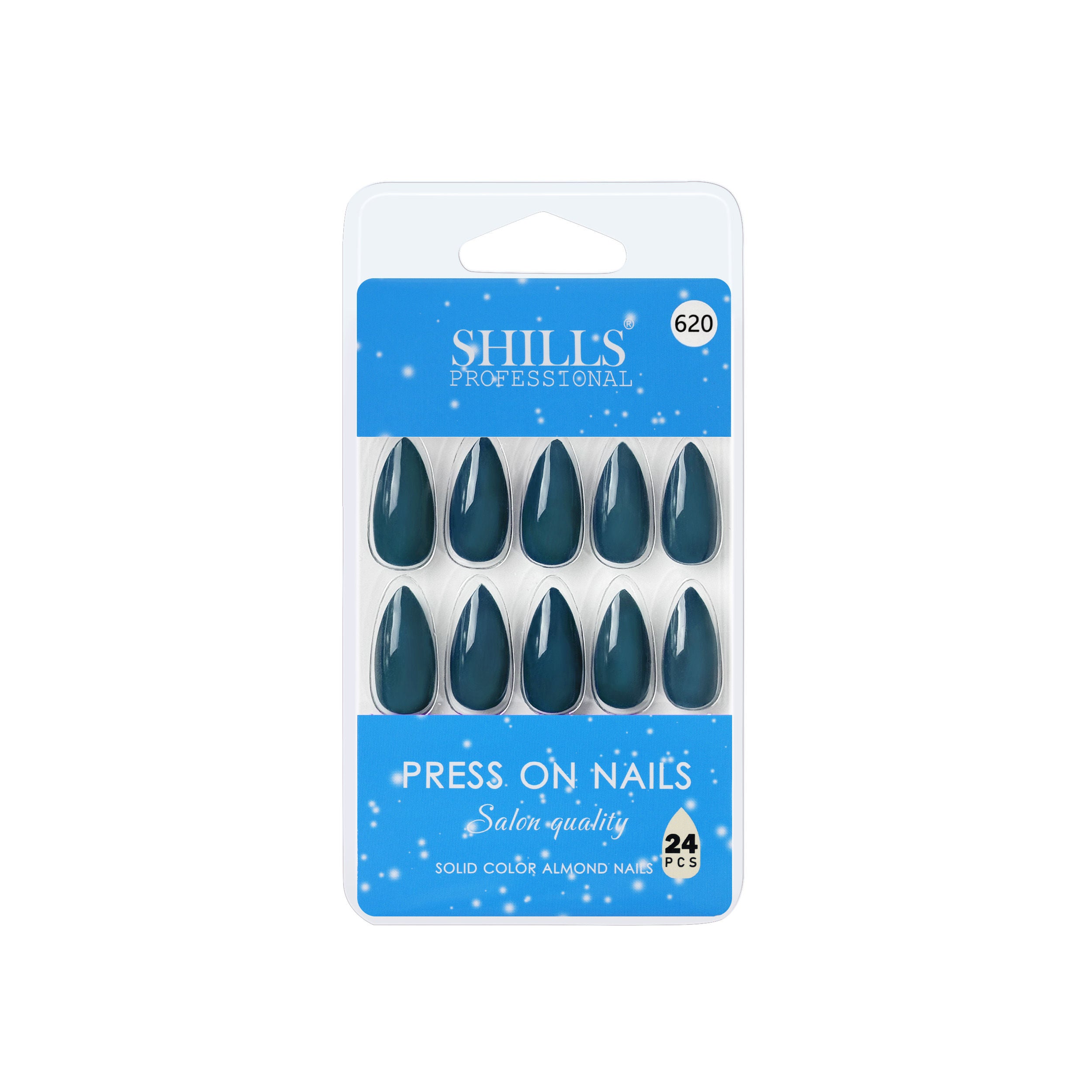 Reusable Almond Press On Nails - Turquoise