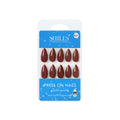 Reusable Almond Press On Nails - Maroon