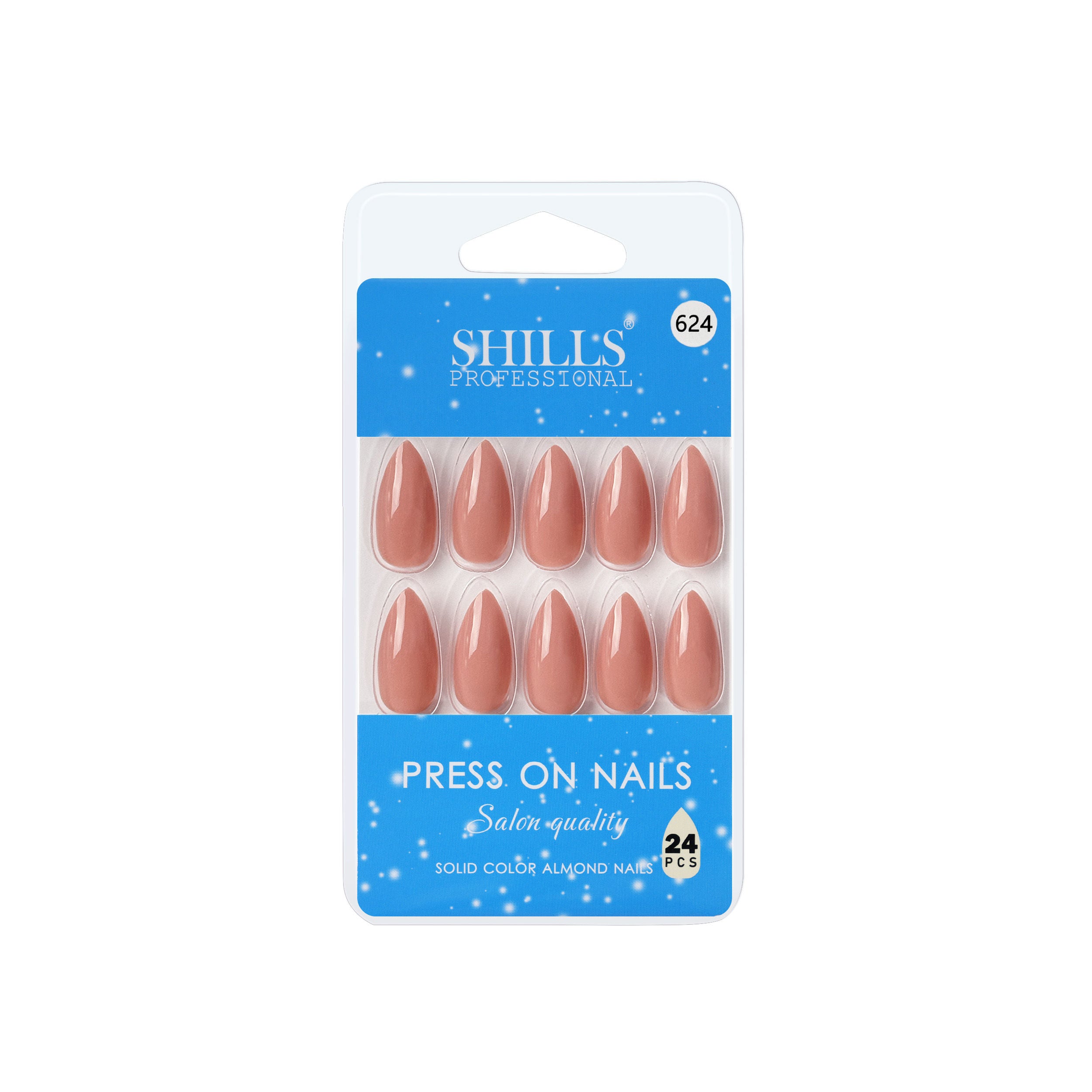 Reusable Almond Press On Nails - Peach