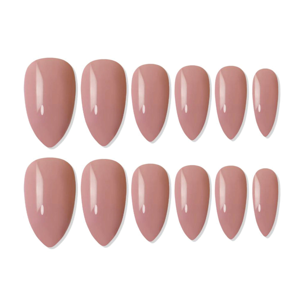 Reusable Almond Press On Nails - Peach
