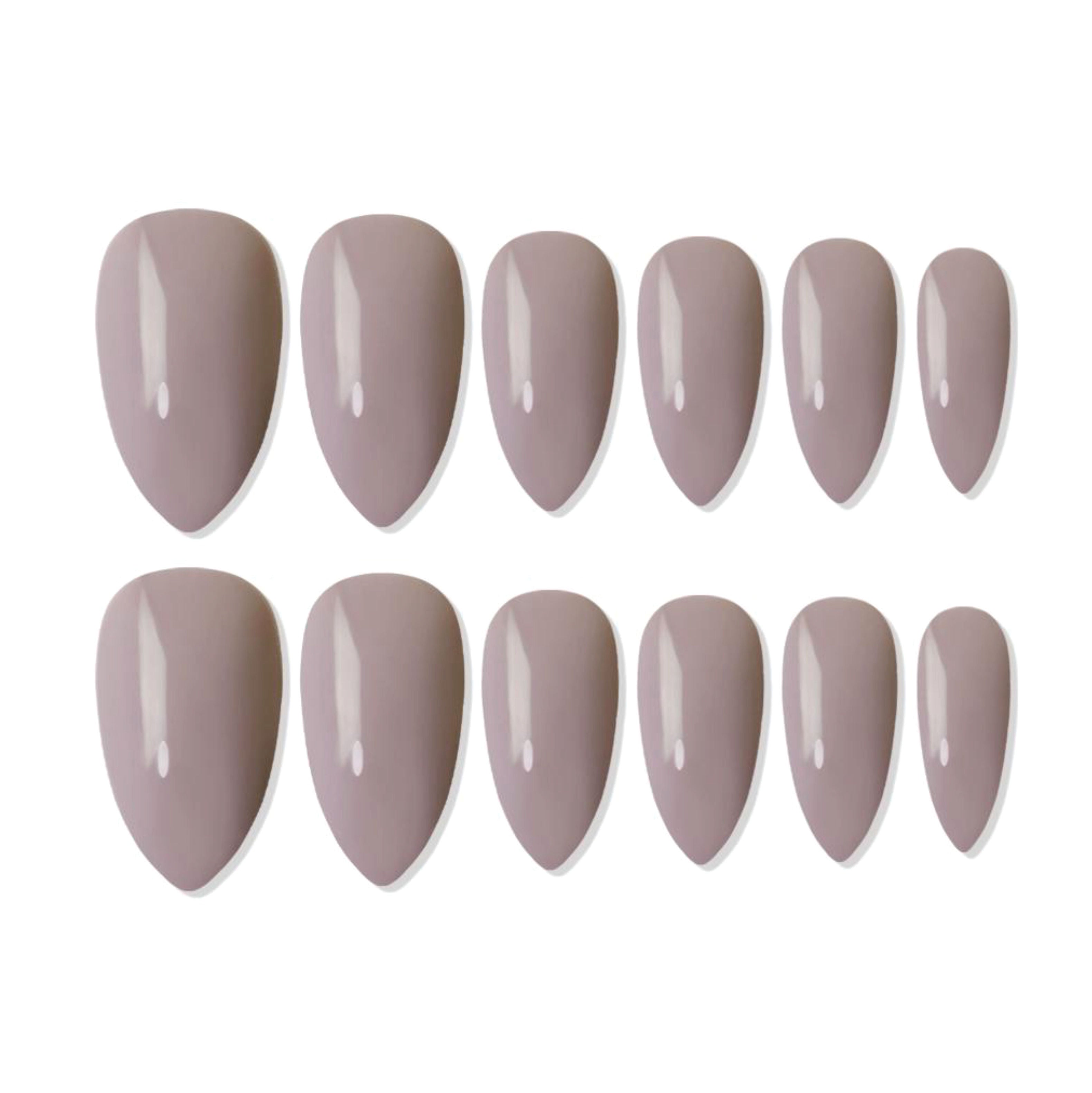 Reusable Almond Press On Nails - Nude