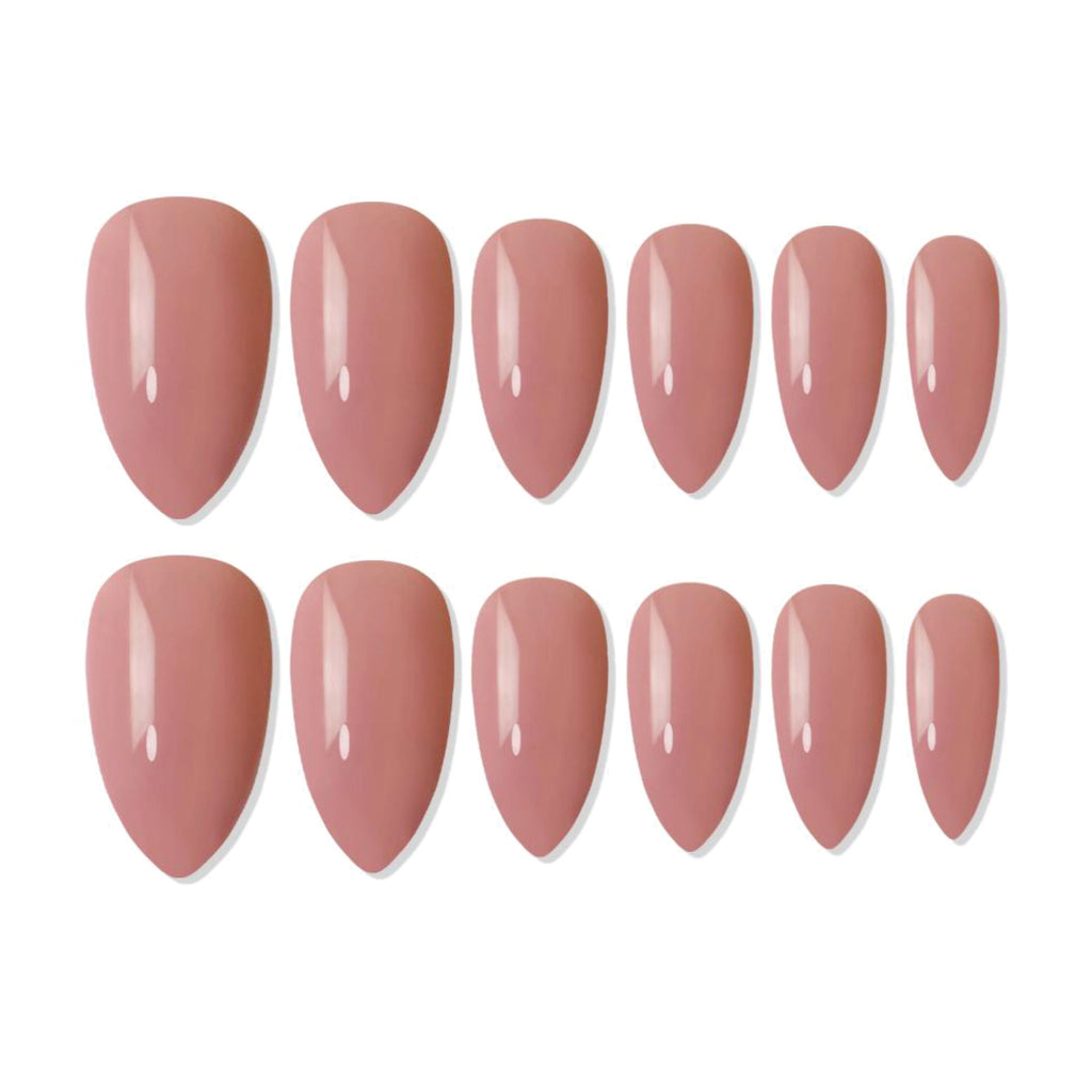 Reusable Almond Press On Nails - Nude