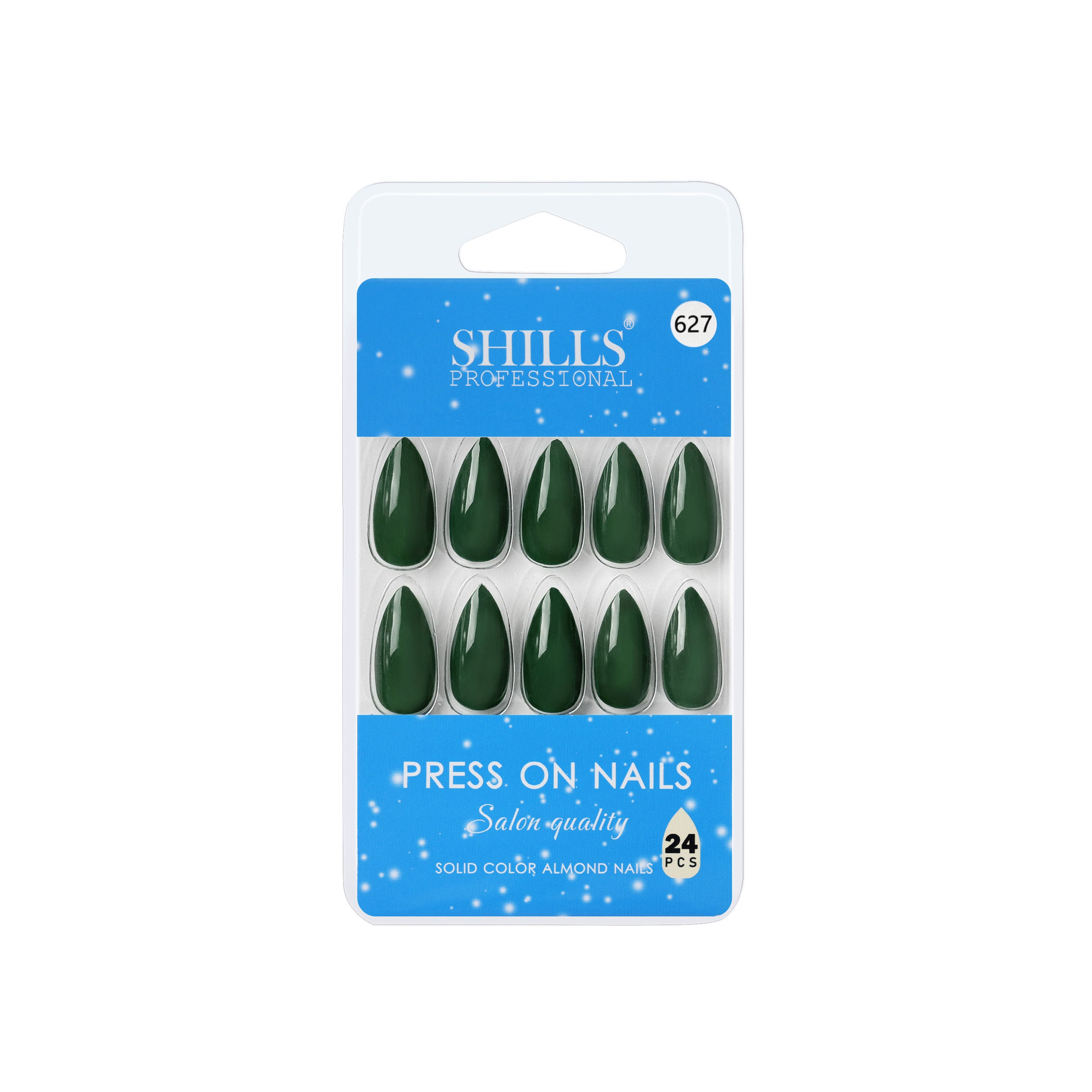 Reusable Almond Press On Nails - Green