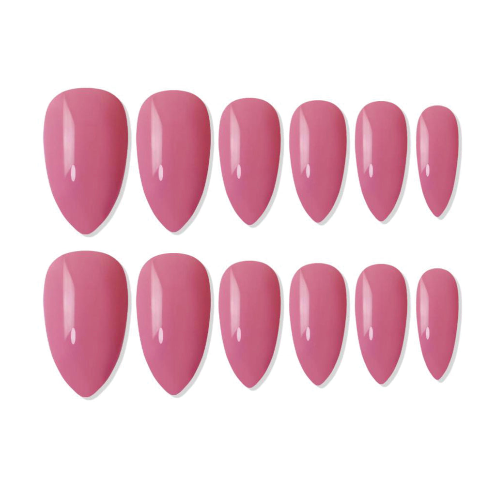 Reusable Almond Press On Nails - Pink