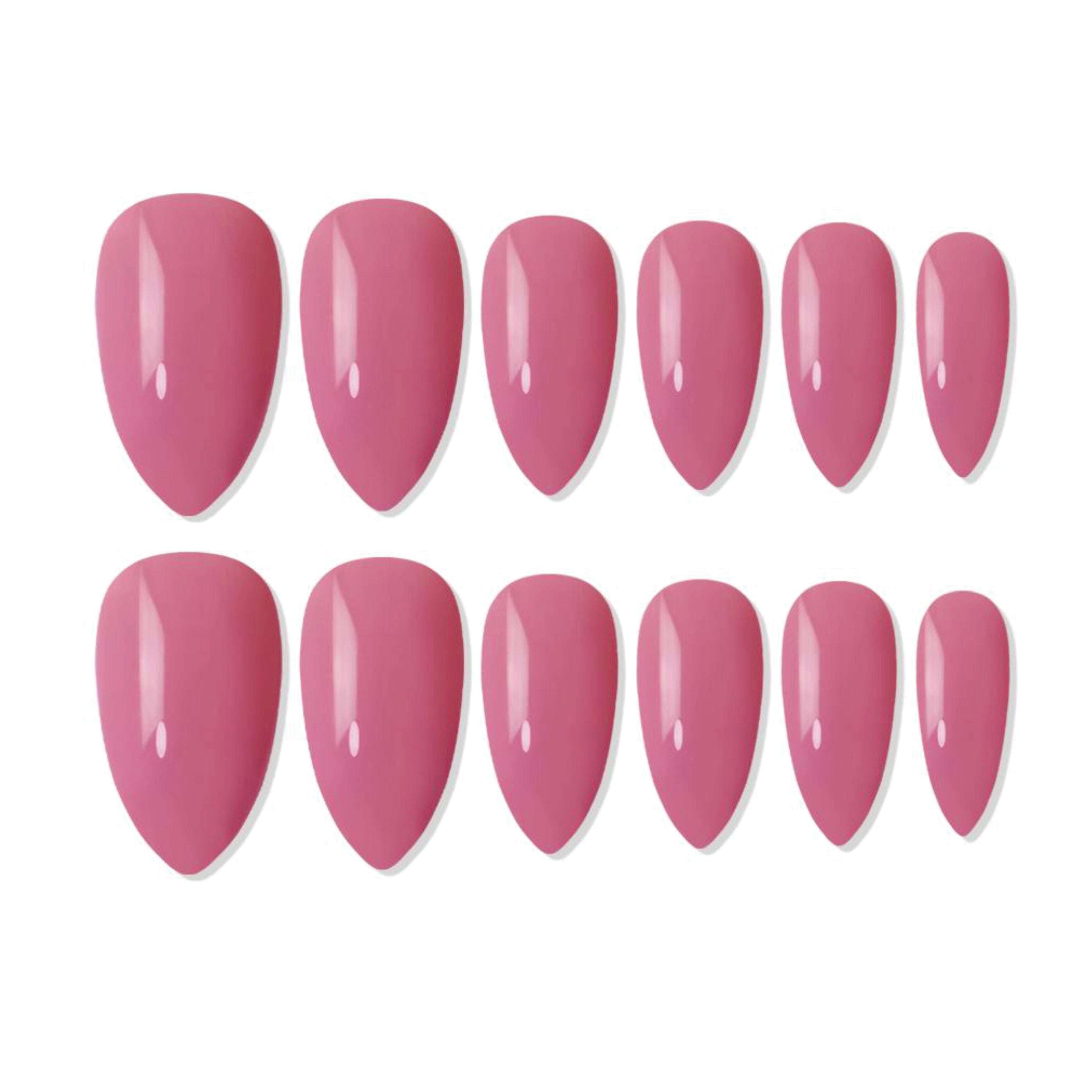 Reusable Almond Press On Nails - Pink