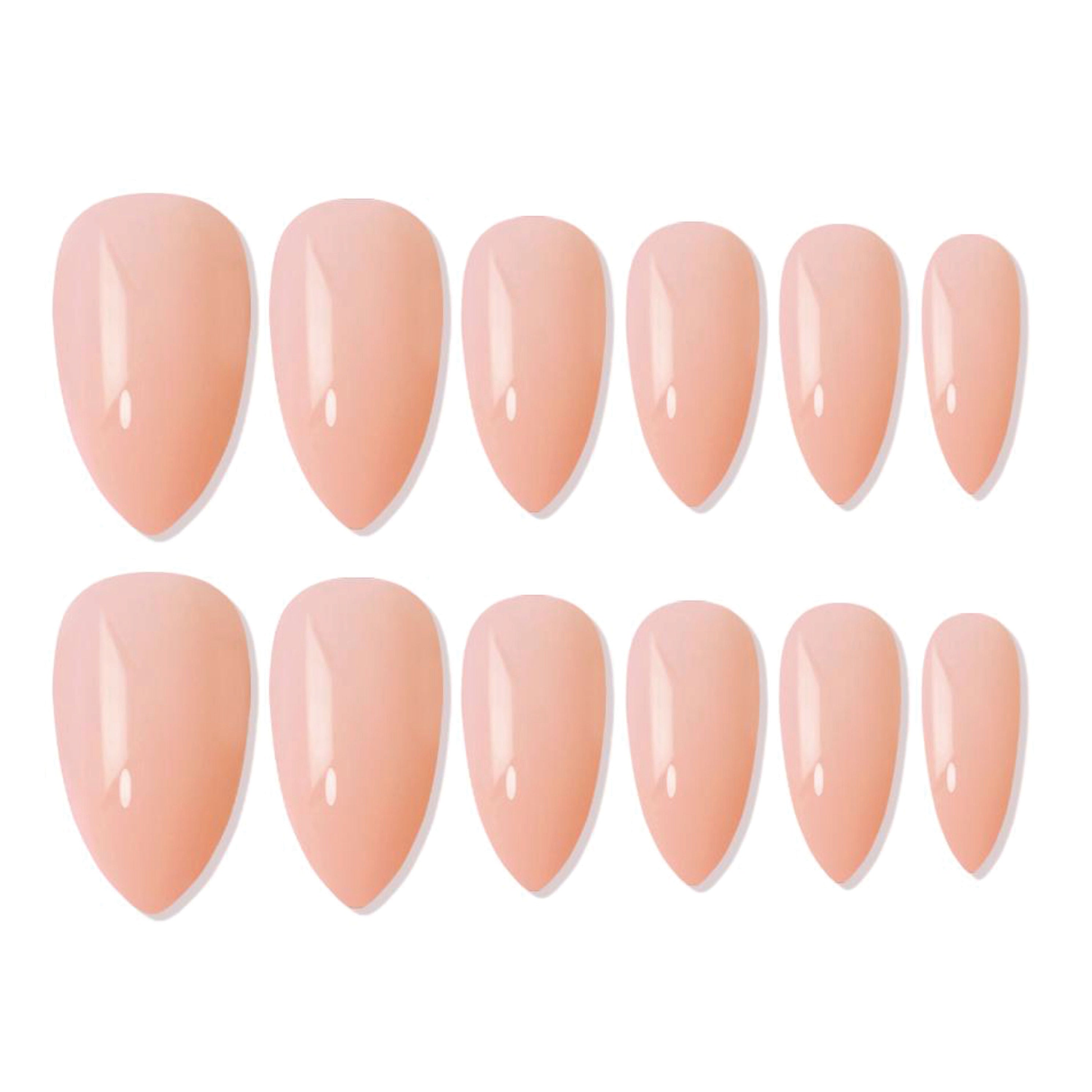 Reusable Almond Press On Nails - Beige