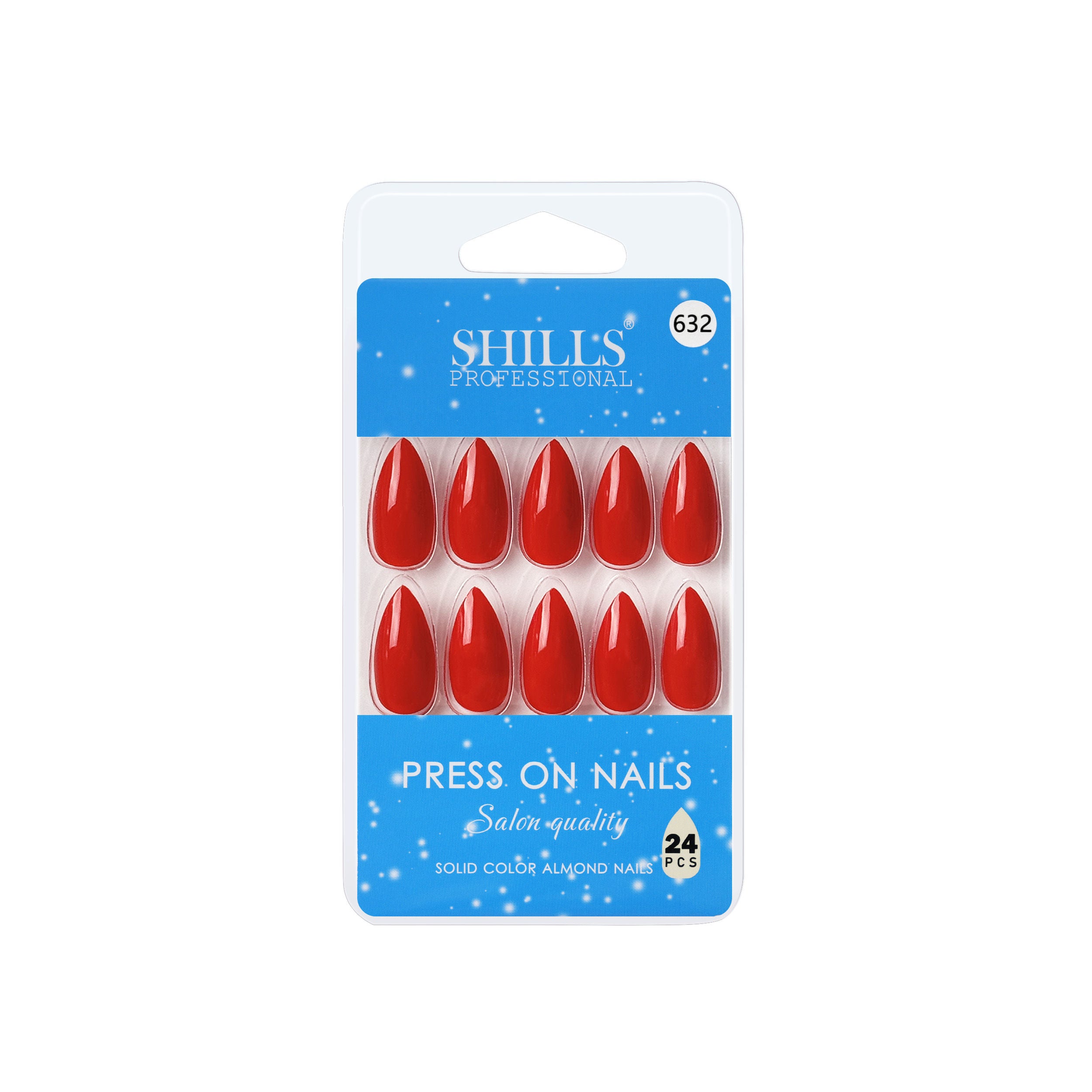 Reusable Almond Press On Nails - Orange