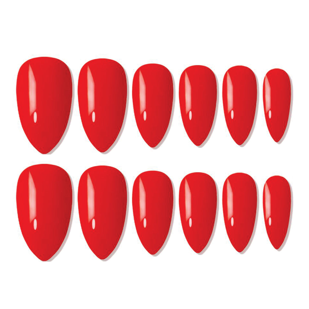 Reusable Almond Press On Nails - Orange