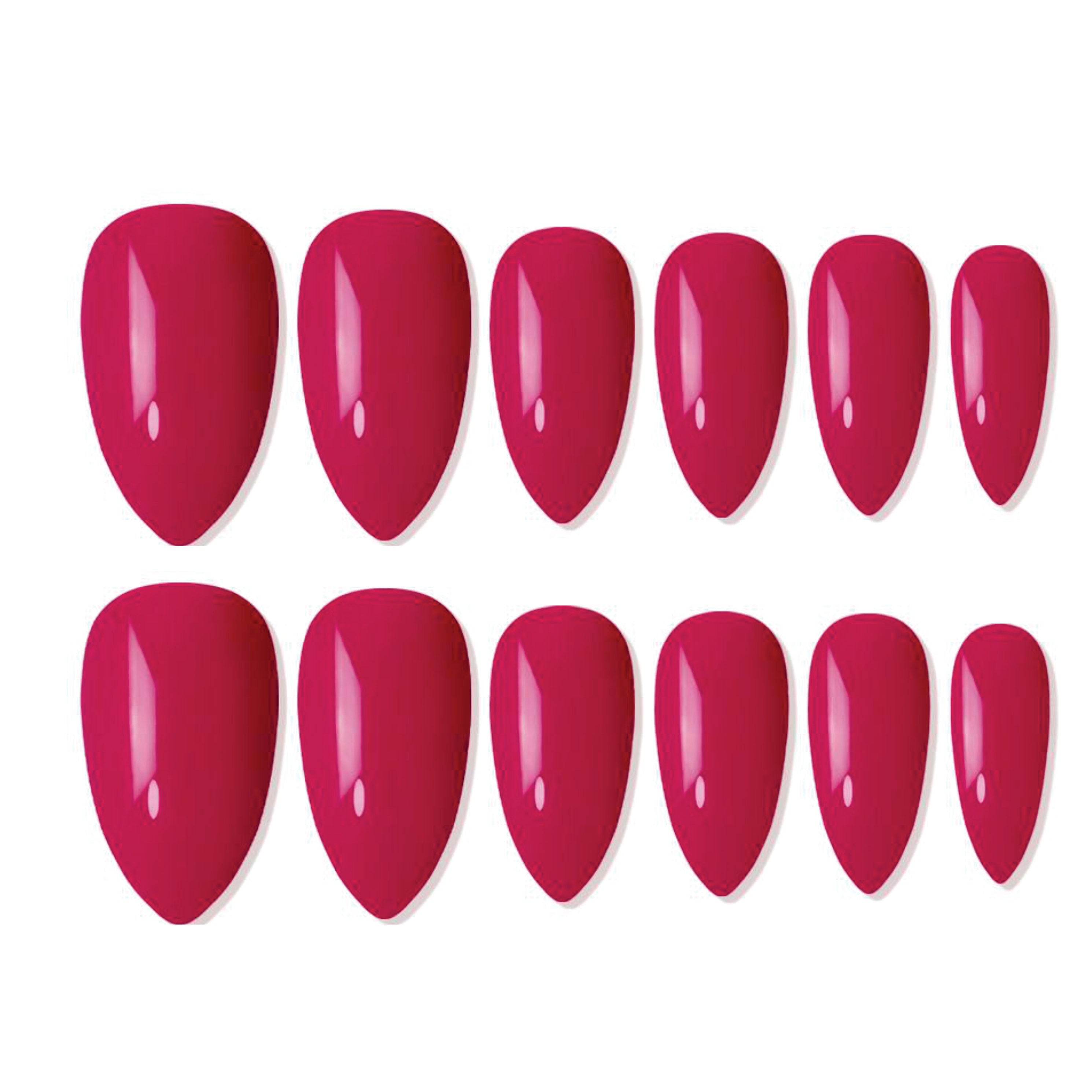 Reusable Almond Press On Nails - Pink