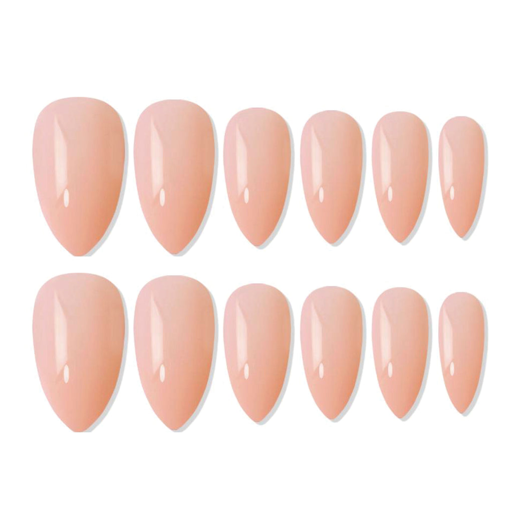 Reusable Almond Press On Nails - Peach