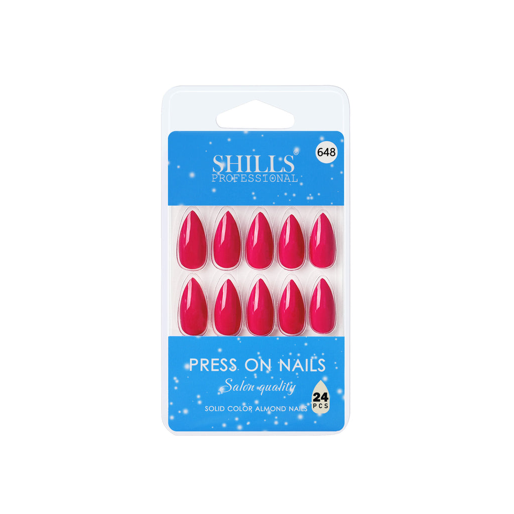 Reusable Almond Press On Nails - Red