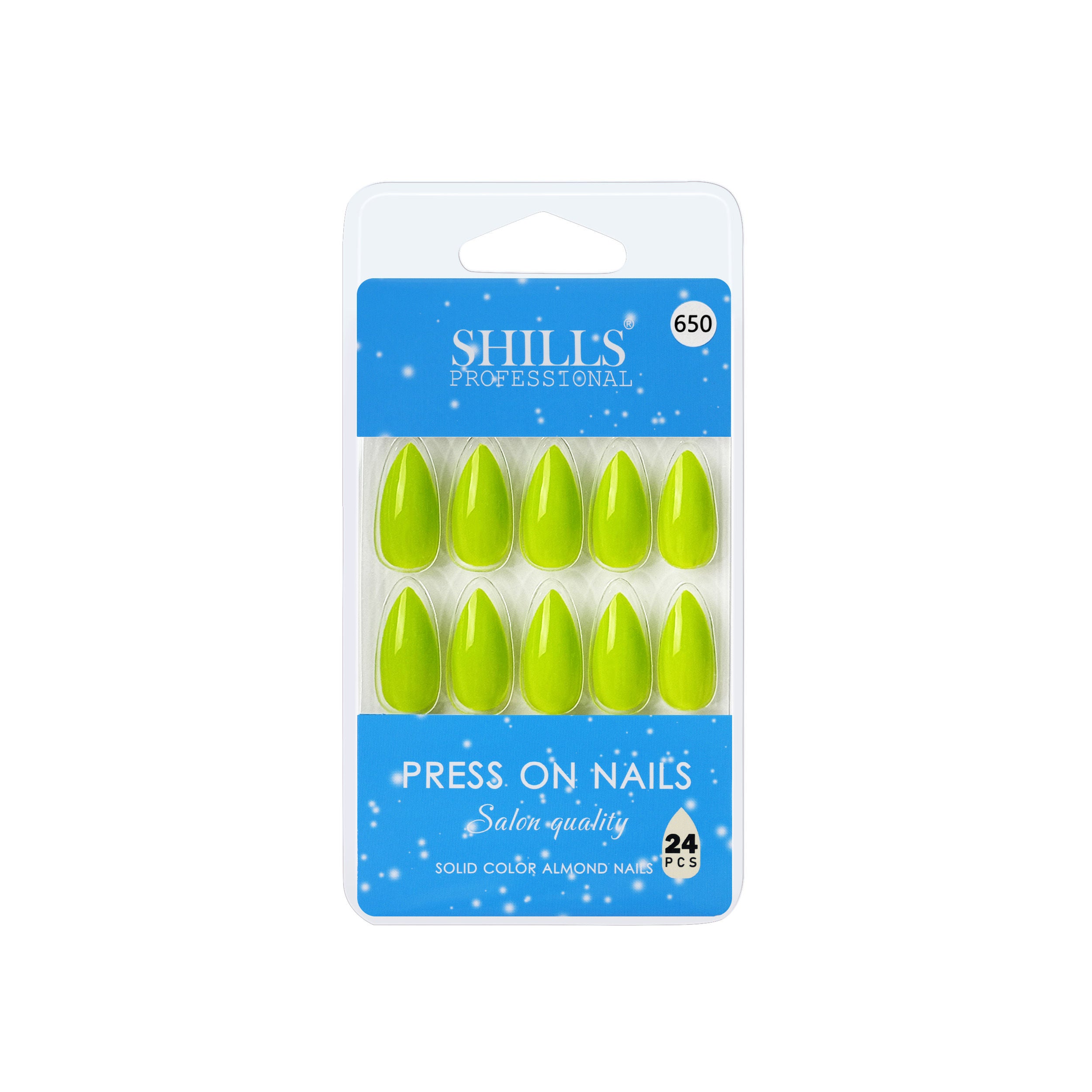 Reusable Almond Press On Nails - green