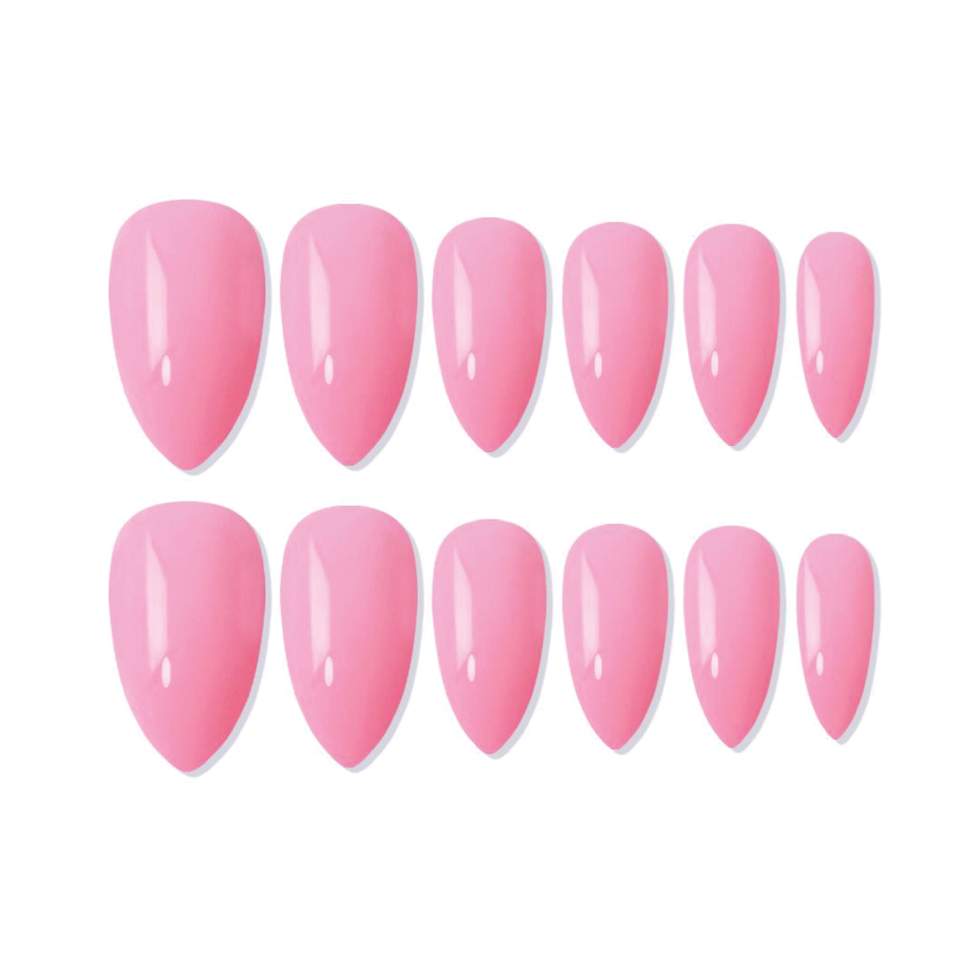 Reusable Almond Press On Nails - Pink