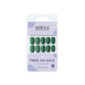Reusable Oval Press On Nails - green