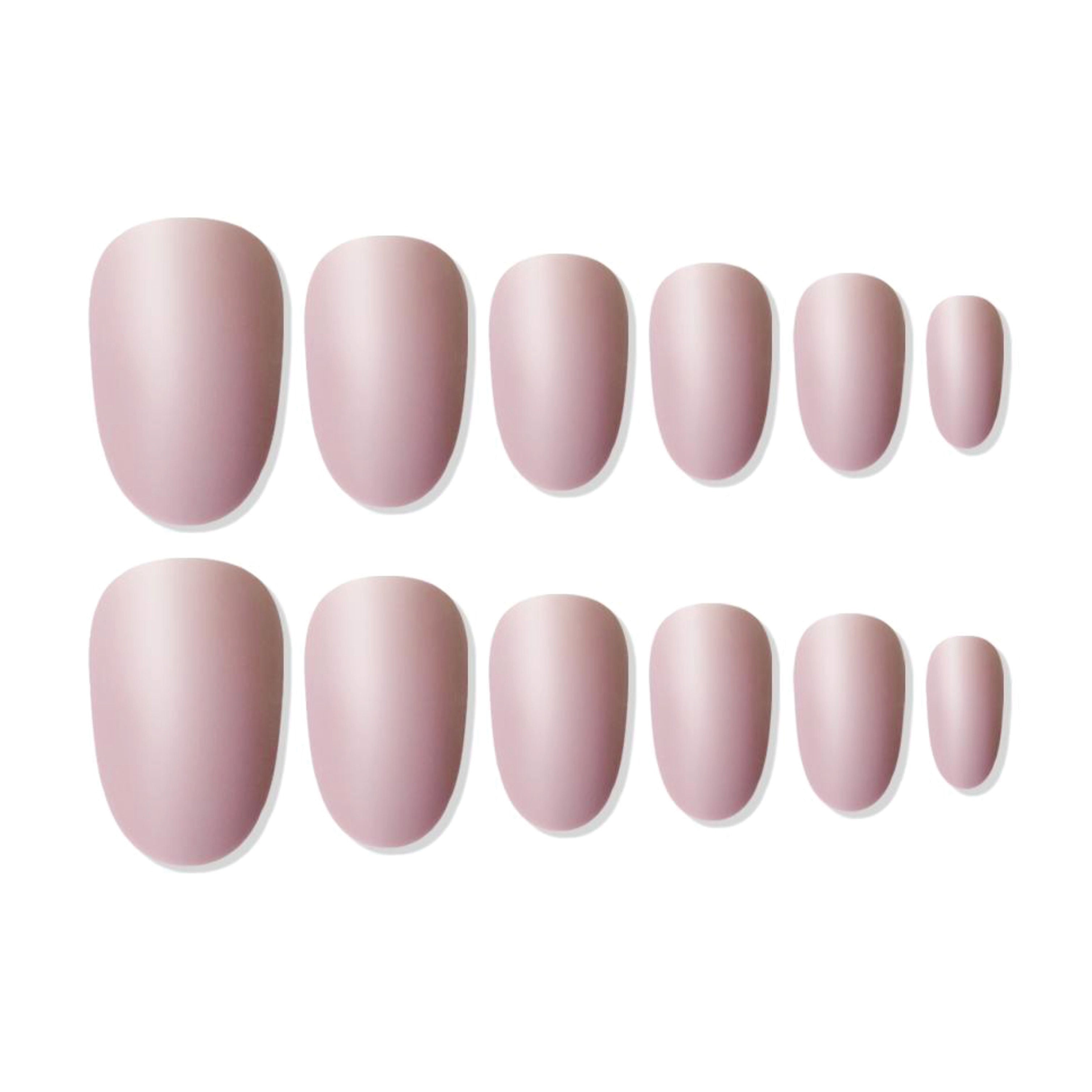 Reusable Oval Press On Nails - Peach