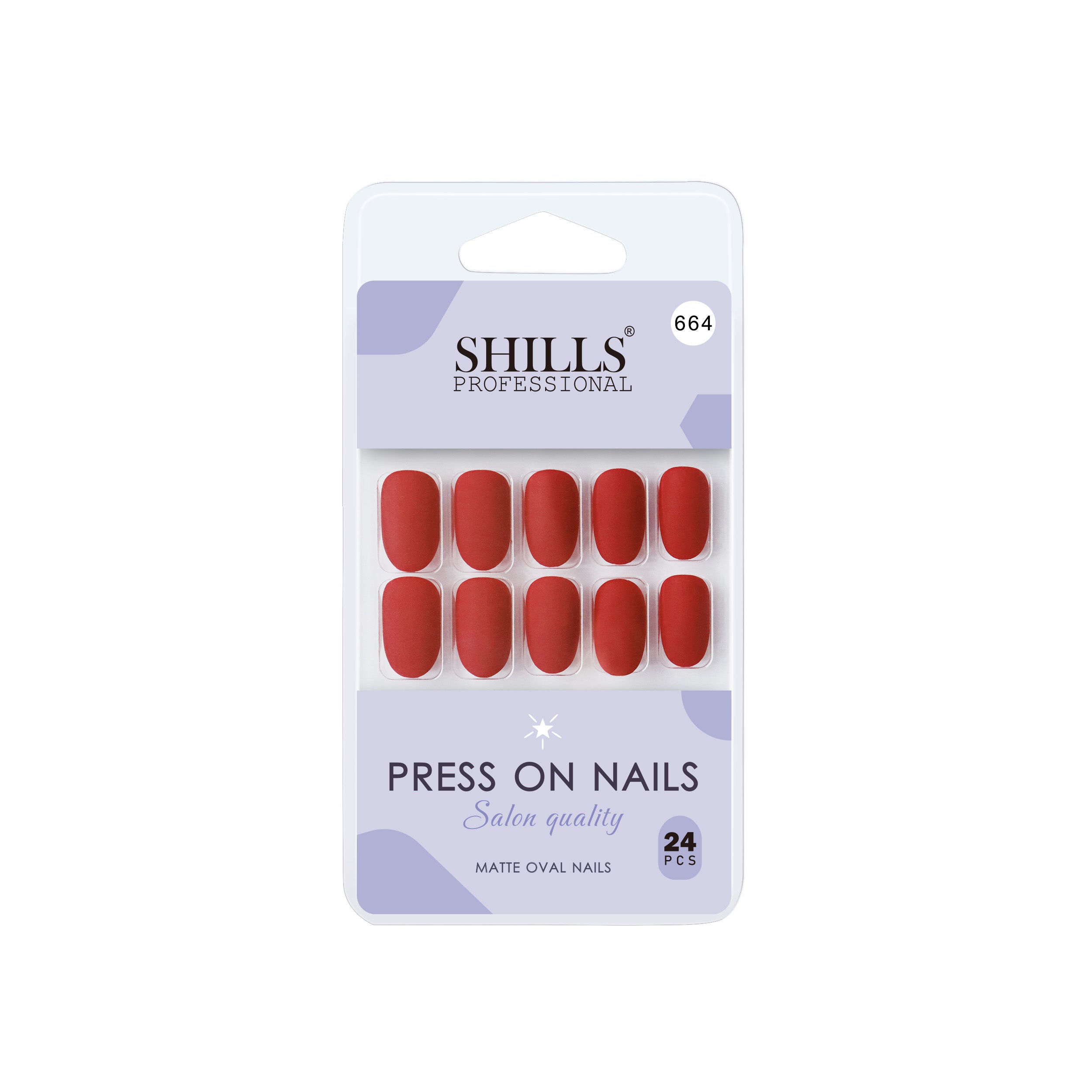 Reusable Oval Press On Nails - Red