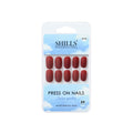 Reusable Square Press On Nails - Maroon