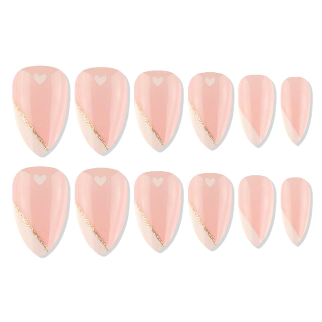 Reusable Almond Press On Nails - Peach