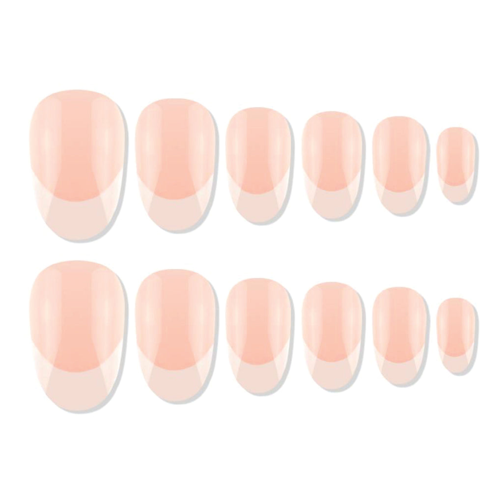 Reusable French Oval Press On Nails - Peach