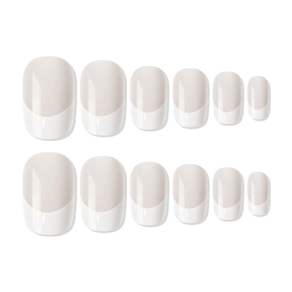 Reusable French Square Press On Nails - grey