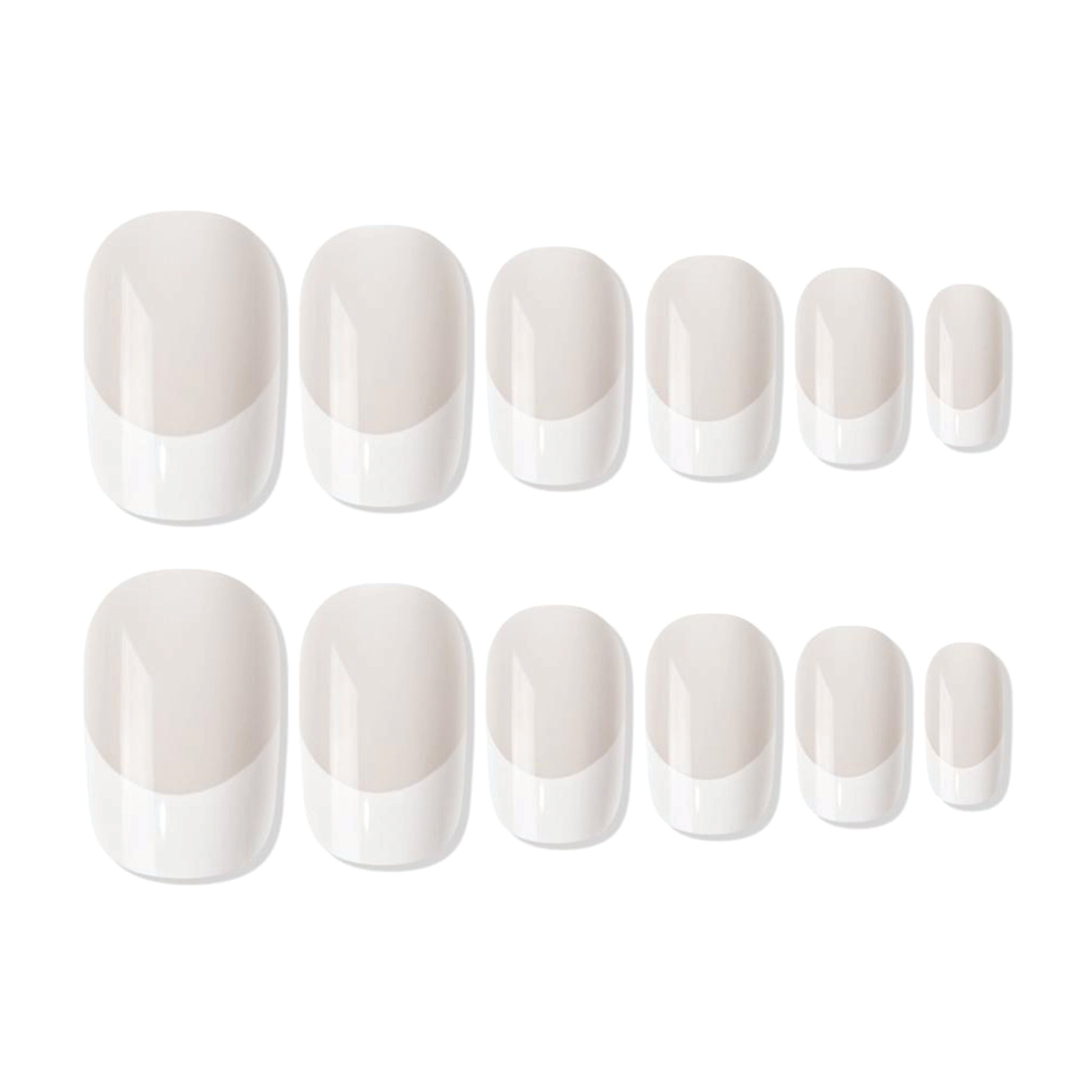Reusable French Square Press On Nails - grey