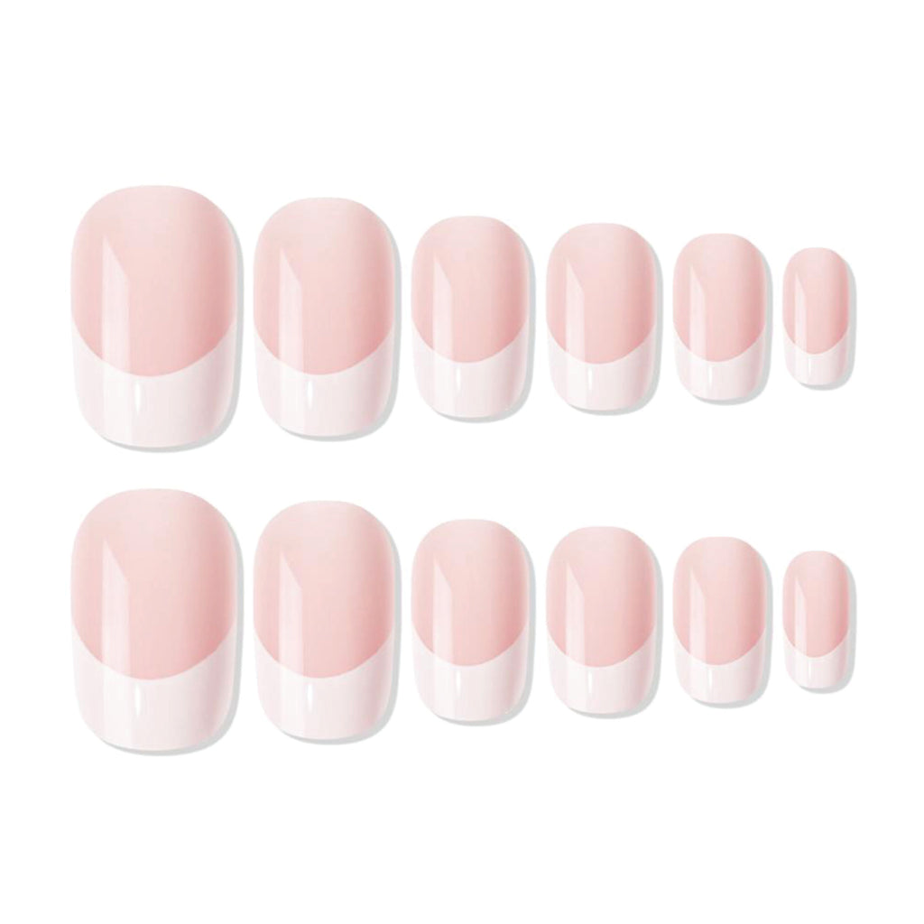 Reusable French Square Press On Nails - Pink