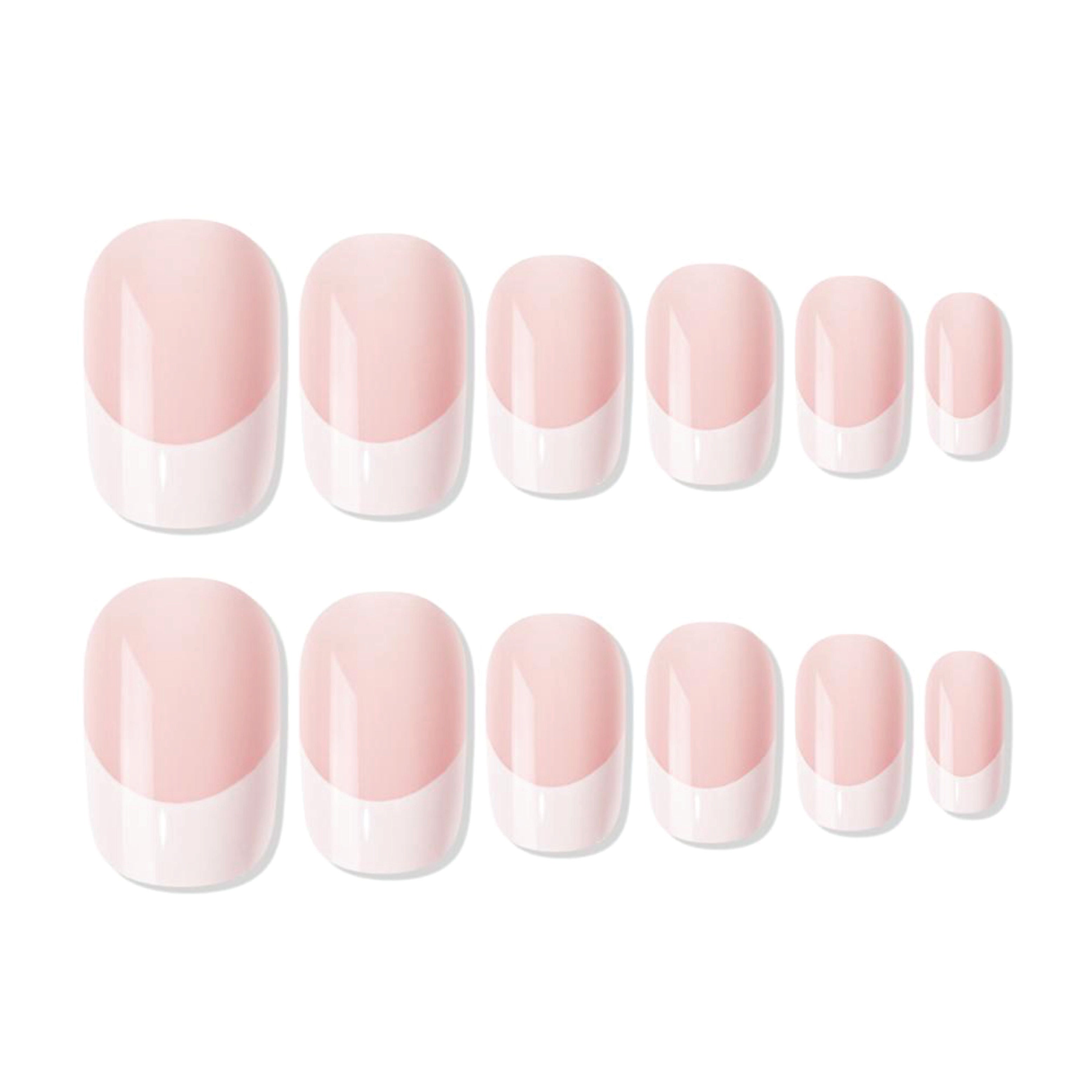 Reusable French Square Press On Nails - Pink