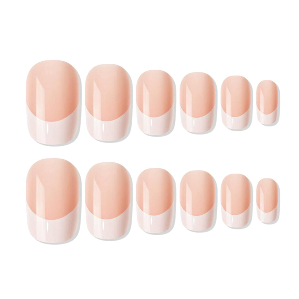 Reusable French Square Press On Nails - Beige