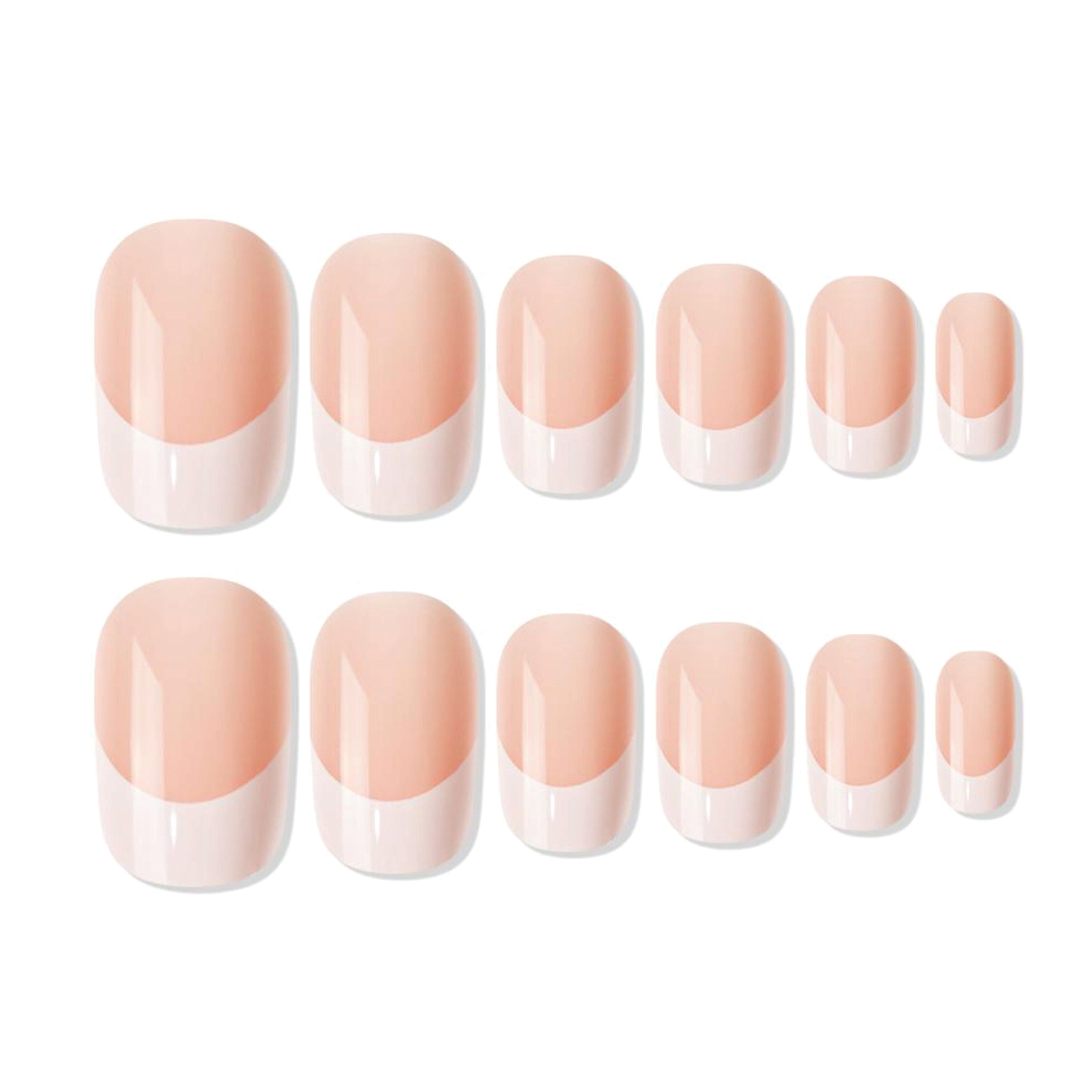 Reusable French Square Press On Nails - Beige