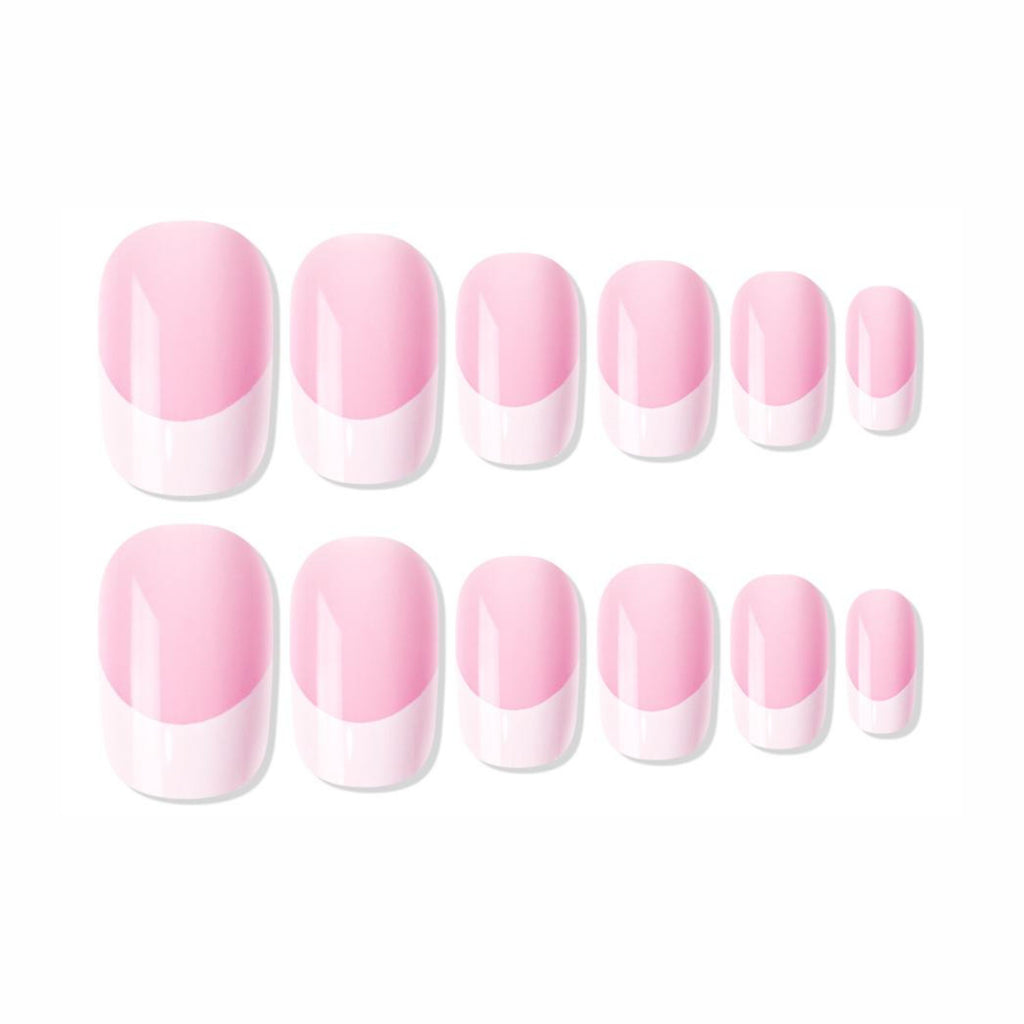 Reusable French Square Press On Nails - Pink