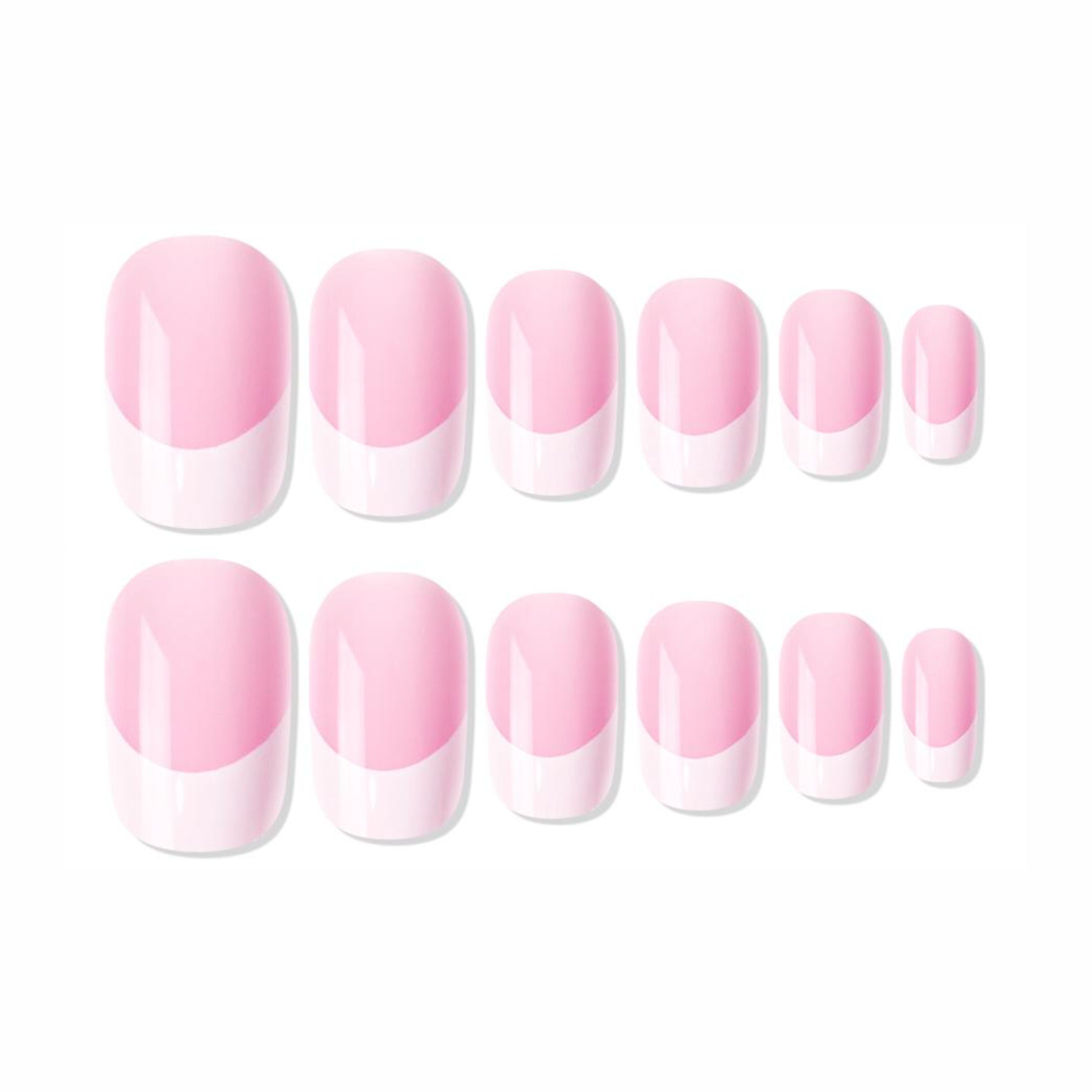 Reusable French Square Press On Nails - Pink