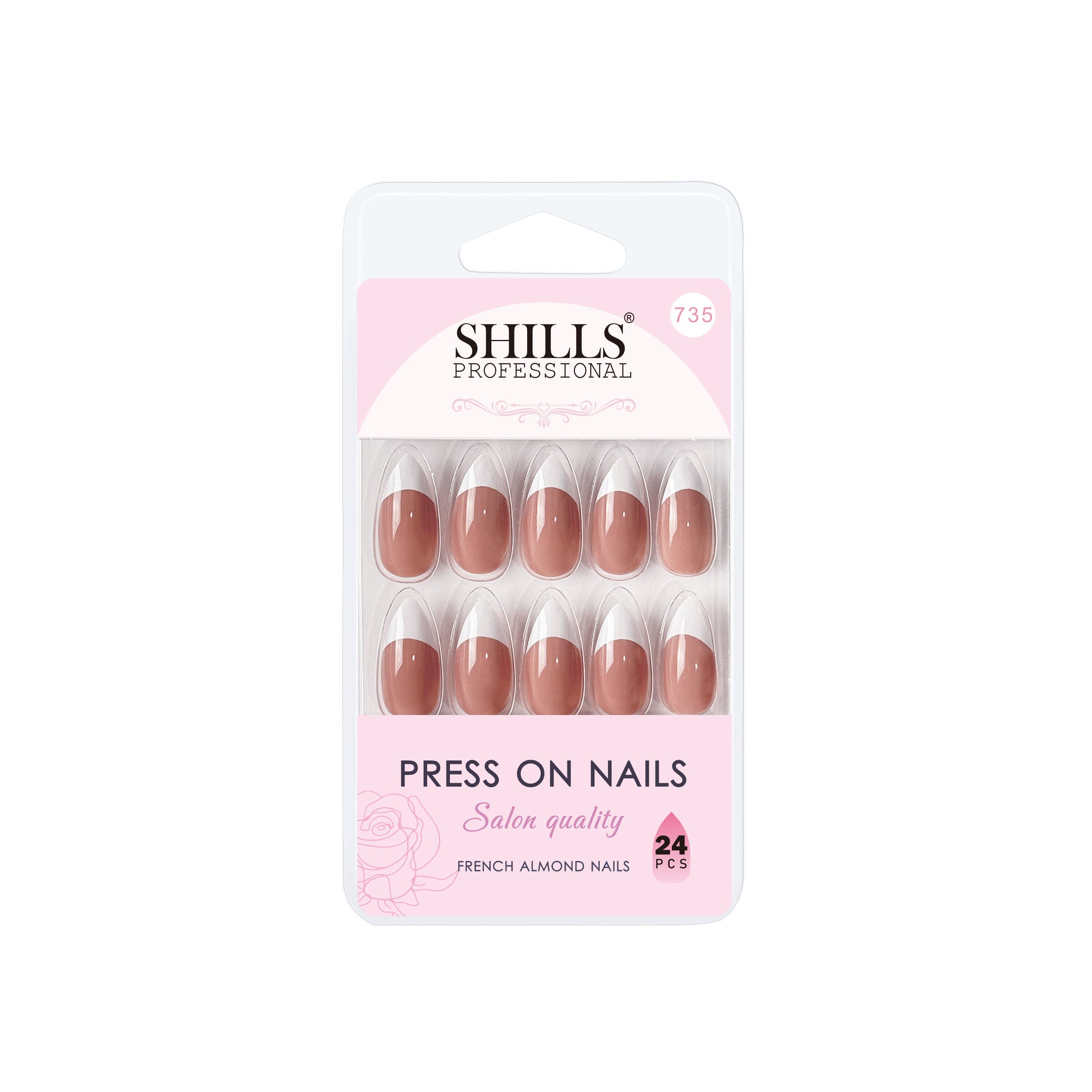 Reusable French Almond Press On Nails - Beige