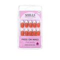 Reusable French Almond Press On Nails - Orange