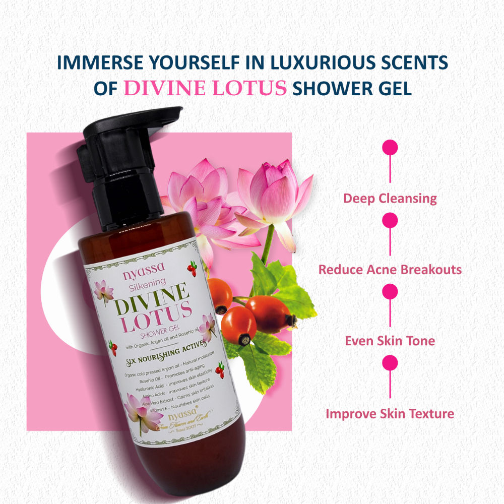 Silkening Divine Lotus Shower Gel With Organic Oil And Rosehip Oil