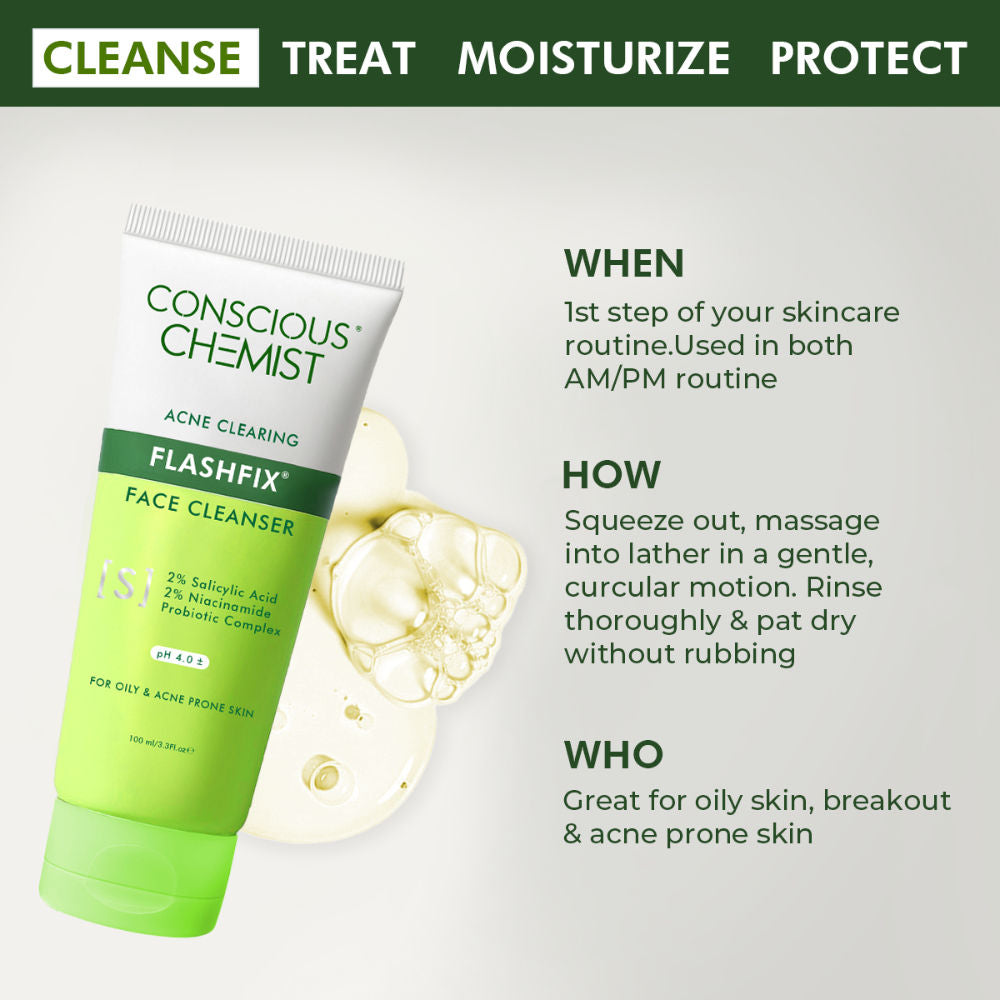 Salicylic Acid Face Wash For Oily Acne Prone Skin With Glycolic Acid &CICA Extract