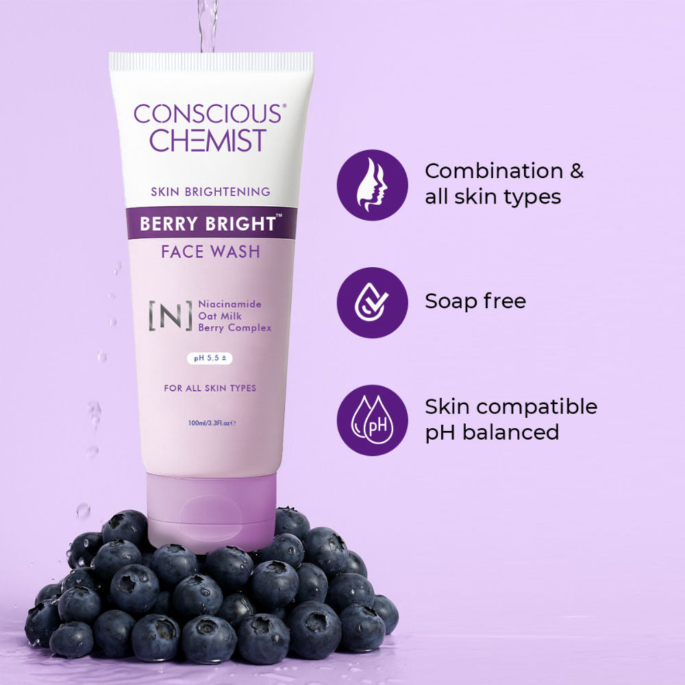 Berry Bright Soothing & Calming Face Cleanser with Niacinamide, Berry Extracts