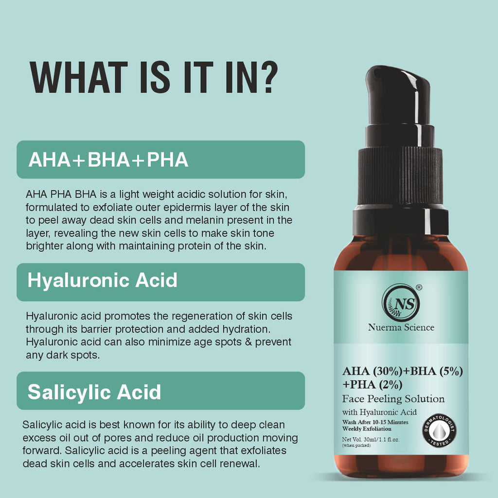 AHA 30% + BHA 5% + PHA 2% Face Peeling Solution Serum