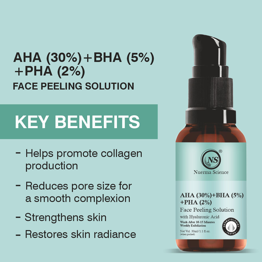 AHA 30% + BHA 5% + PHA 2% Face Peeling Solution Serum
