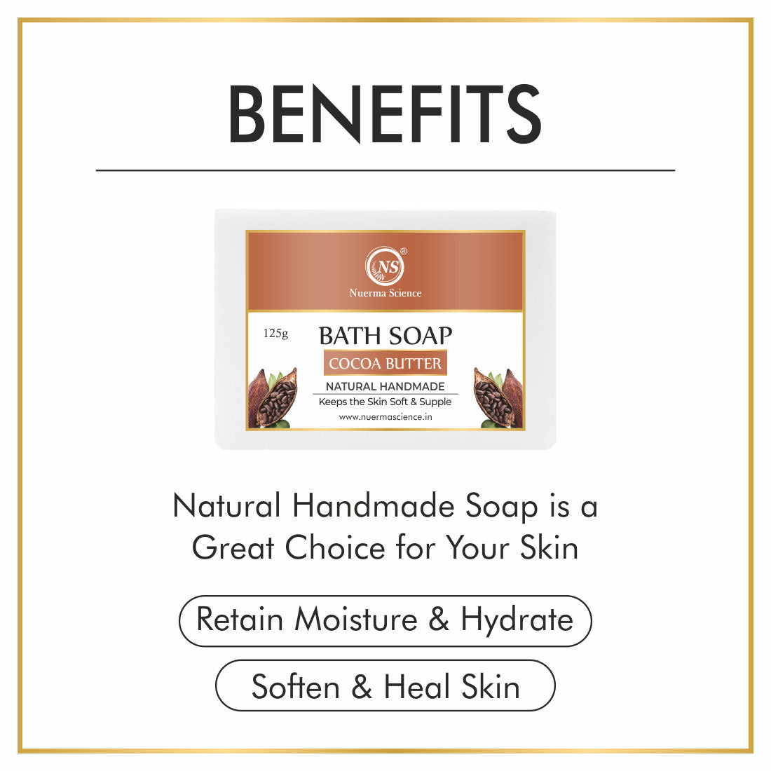 Organic Handmade Cocoa Butter Bathing Bar Soap