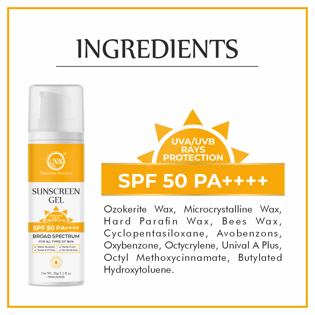 SPF 50 PA++++ Sunscreen Gel