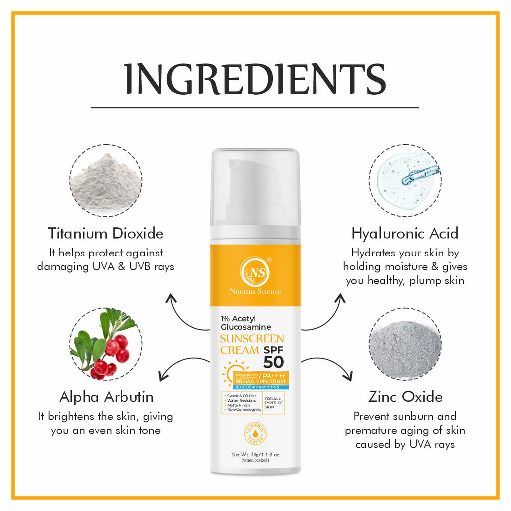 1% Acetyl Glucosamine Sunscreen Cream SPF 50 PA++++