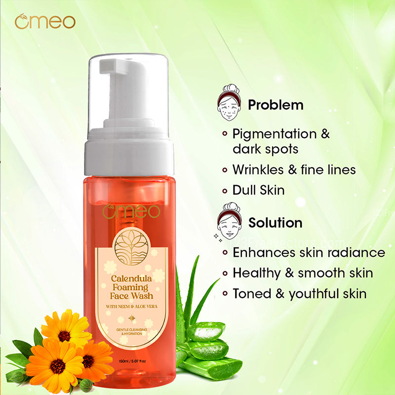 Calendula Foaming Face Wash - Gentle, Daily Use, Safe For All Skin Types
