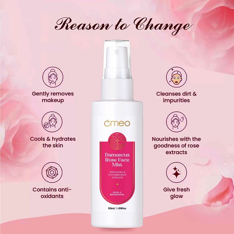 Damascus Rose Face Mist With Papaya & Cucumber Extract - Cool & Refershing